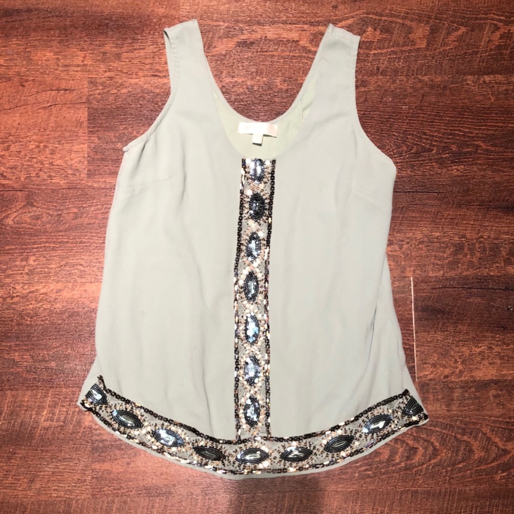 Beaded light green tank